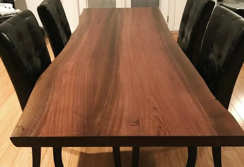 Walnut Wood Table with Live Edge